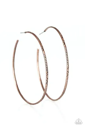 Paparazzi Earring ~ Sleek Fleek - Copper