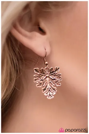 Paparazzi Earring ~ Tree Stars - Copper