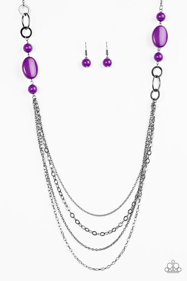 Paparazzi Necklace ~ GLAMMED By Association - Purple