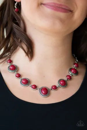 Paparazzi Voyager Vibes Red Necklace Set