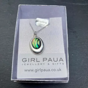 Paua Pendants on Sterling Silver Chain PP17 - by Mhairi Sim - Girl Paua