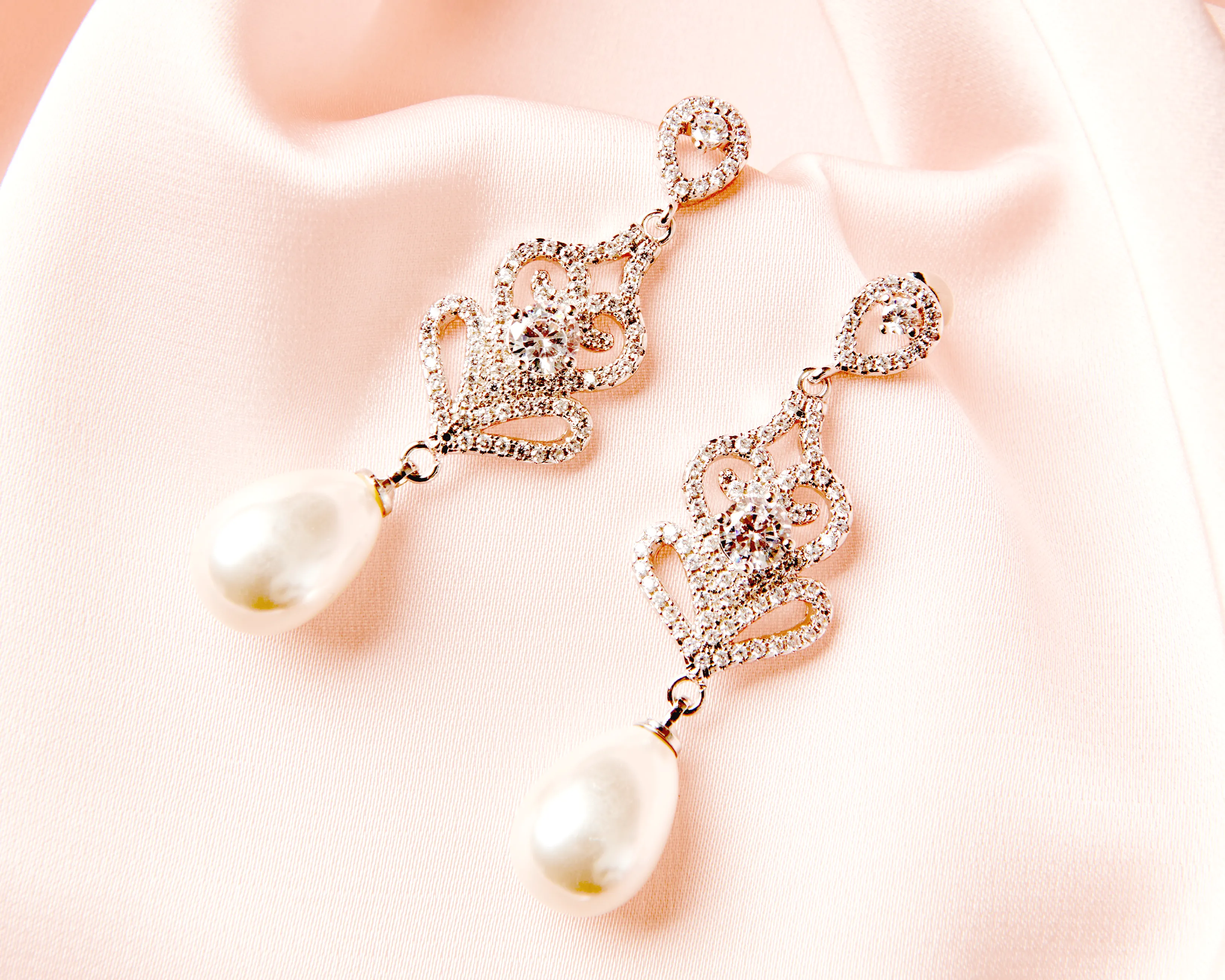 Pearl Drop Wedding Earrings