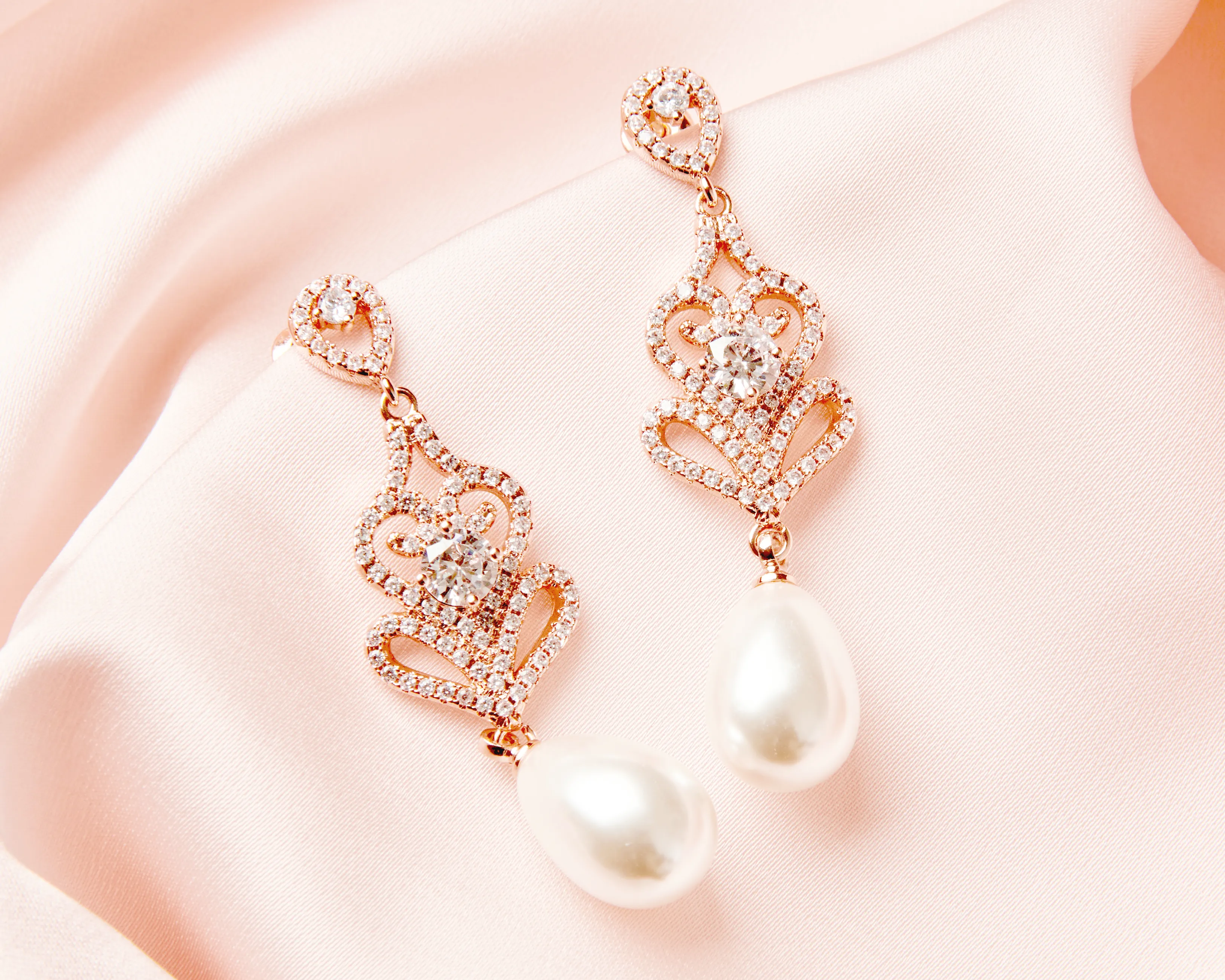 Pearl Drop Wedding Earrings