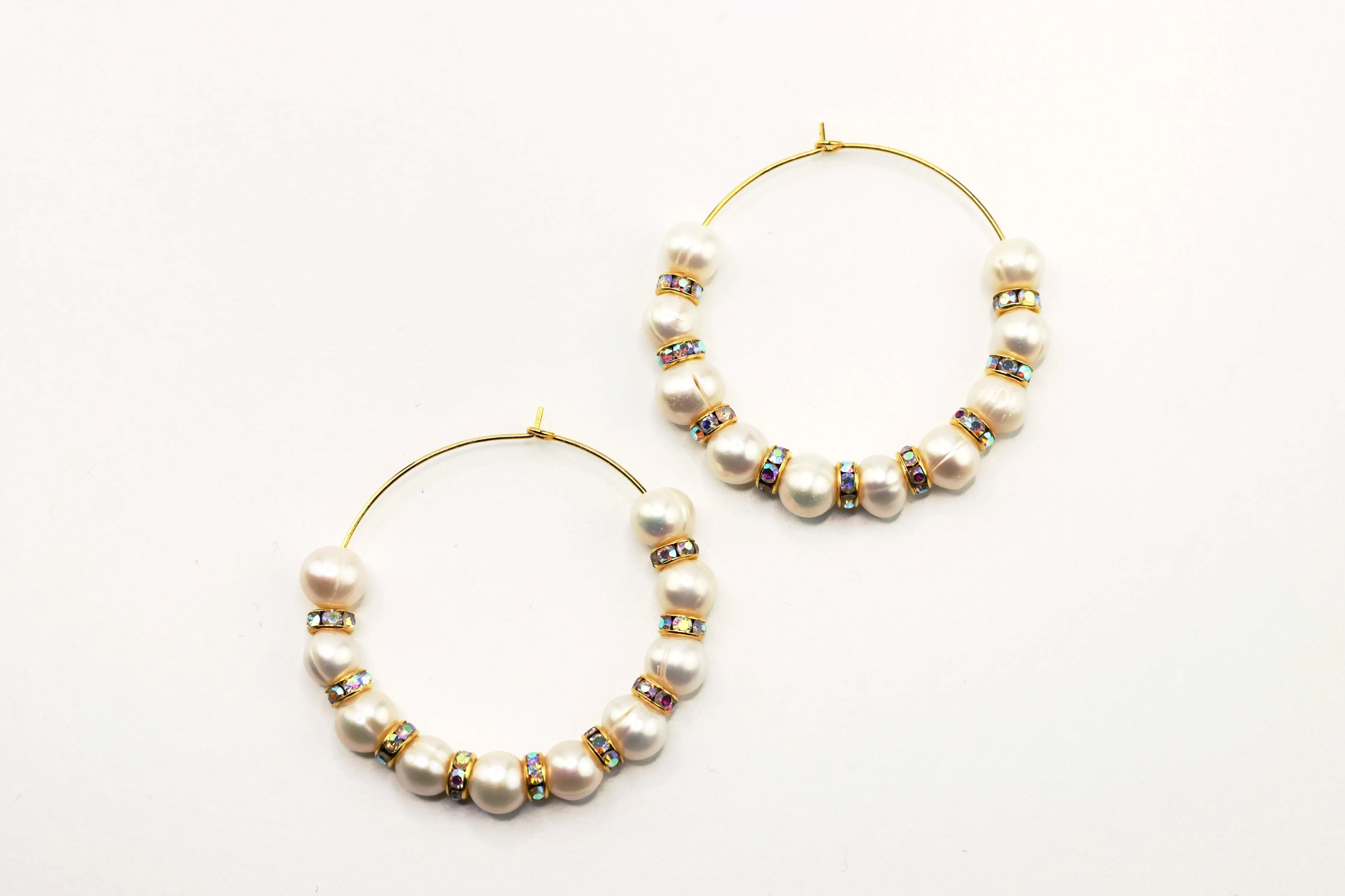 Pearly Hoops Earrings