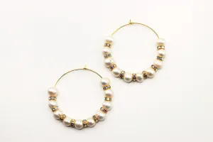 Pearly Hoops Earrings