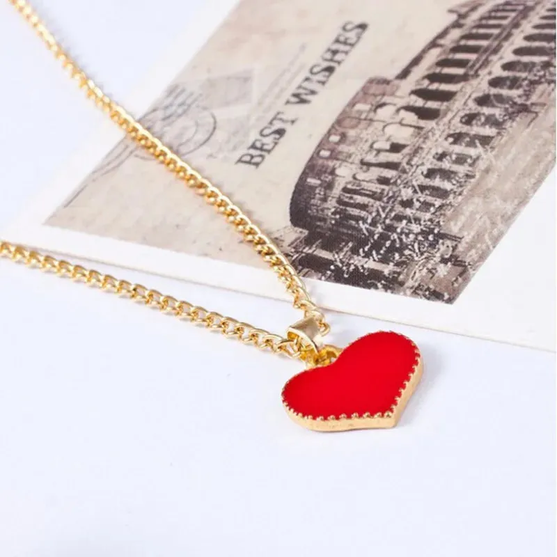 Pendant Gossip New Red Girl With Chain Heart Serena Clavicle Love Vintage Fashion Necklace