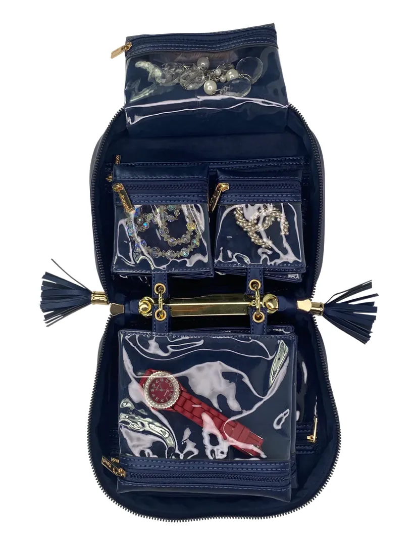 Pursen Trinity Jewelry Case Greek Navy