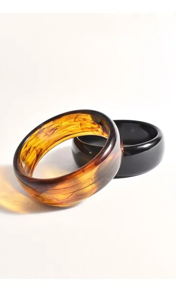 Riley Resin Bangle Black