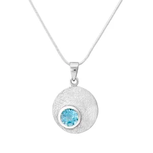 Selene Necklace Silver - Small in various gemstones