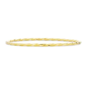 Simple Tri-Color Twist Bangle Bracelet, Rose Gold & Silver Plated, Stacking Style