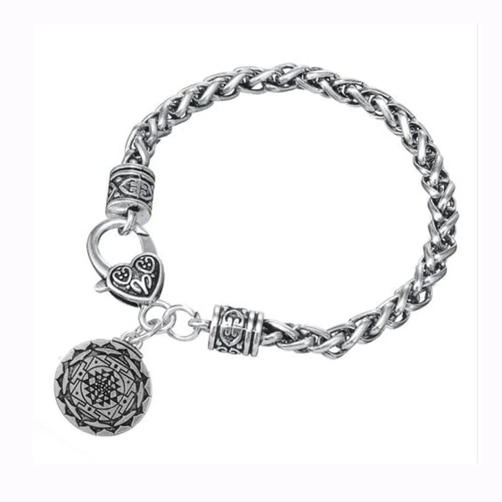 Sri Yantra Wealth Pendant: Hindu Goddess Tantric Bracelet