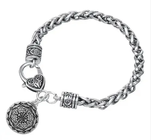 Sri Yantra Wealth Pendant: Hindu Goddess Tantric Bracelet