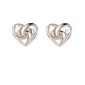 Stylish Hollow Heart Silver Studs Earrings for Women