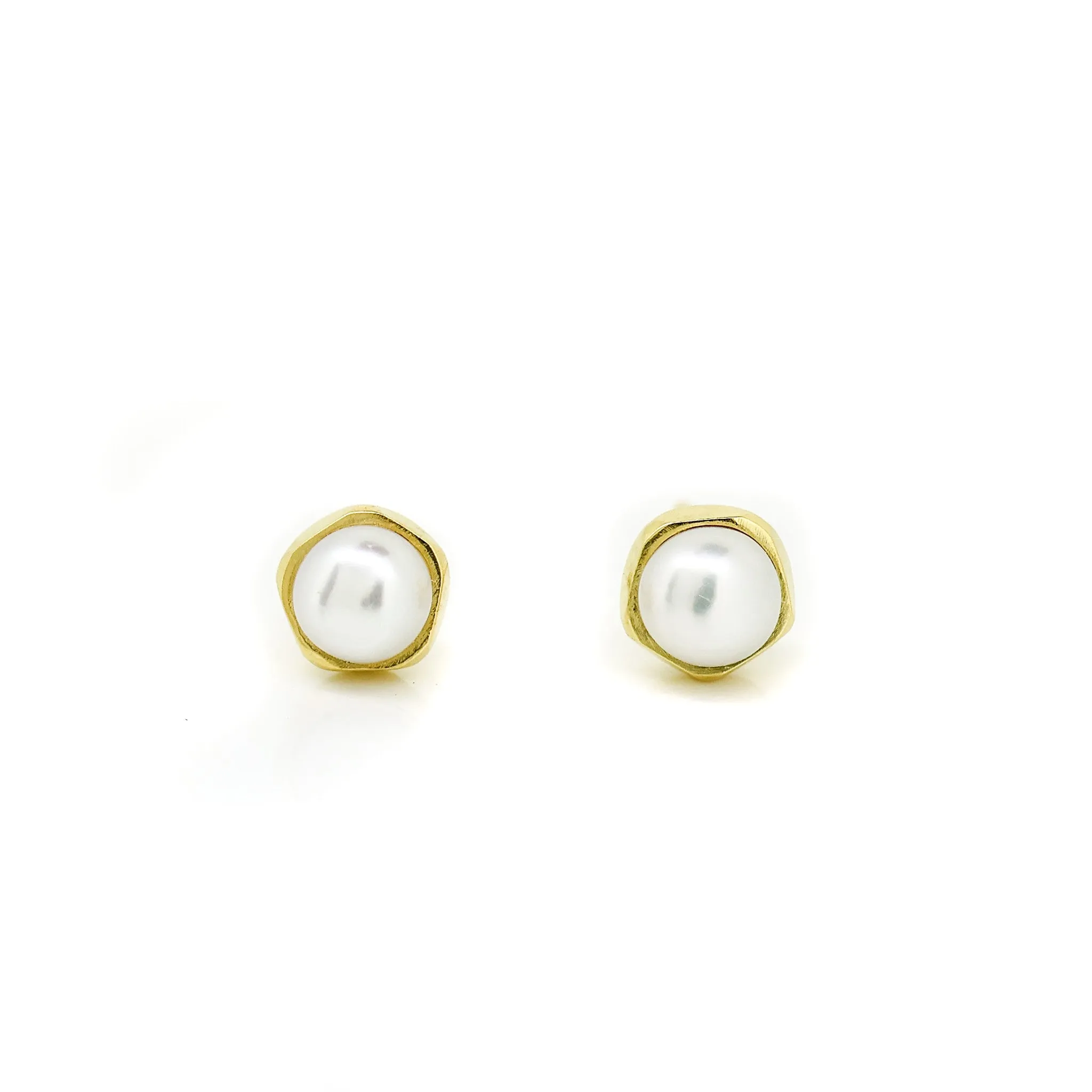 Summer Sun Pearl Studs Gold