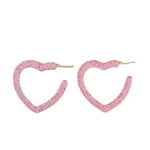 Sweet Pink Acrylic Love Earrings - Stylish Japanese and Korean Fashion Statement Piece