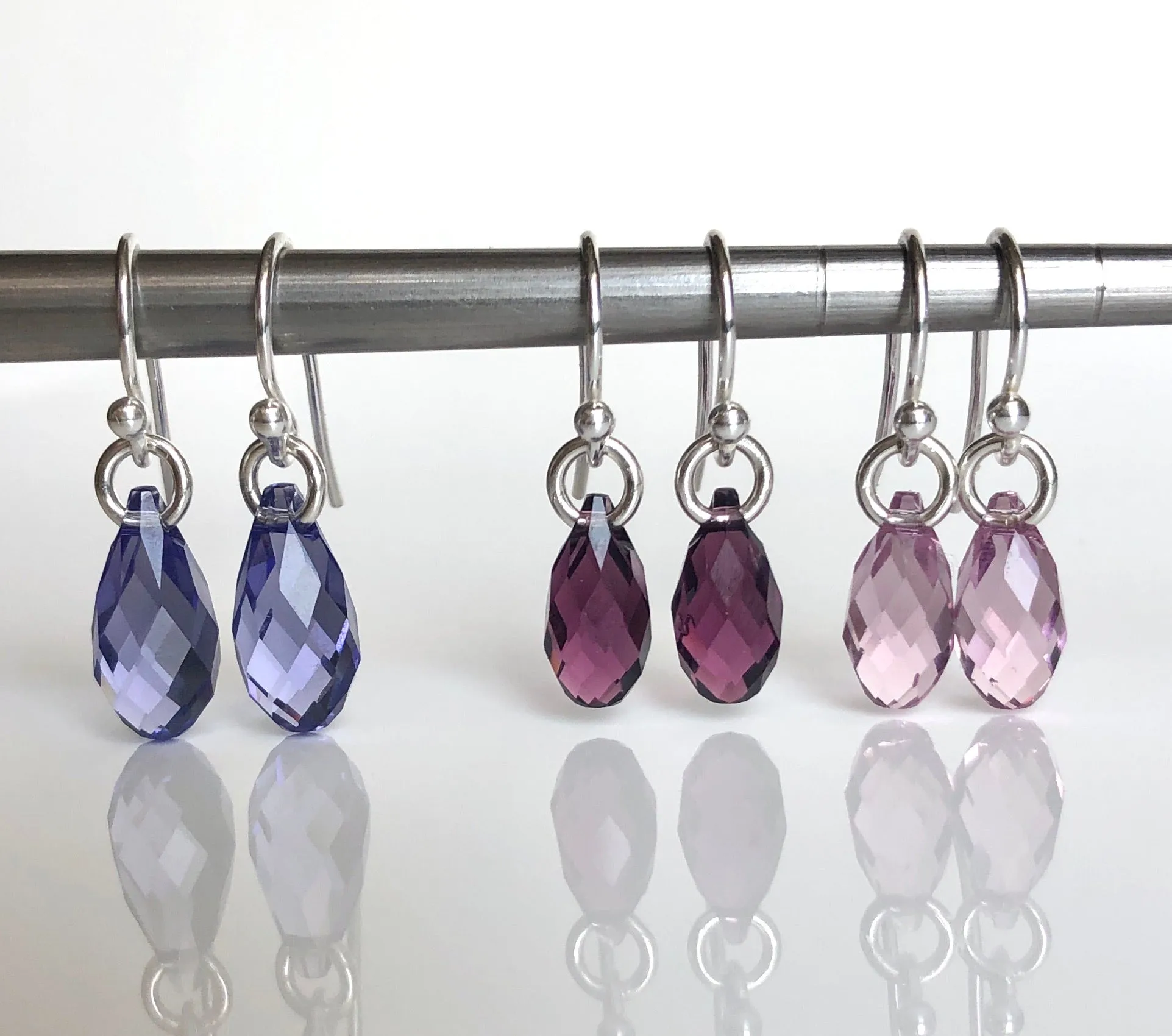 teardrop earrings - tanzanite