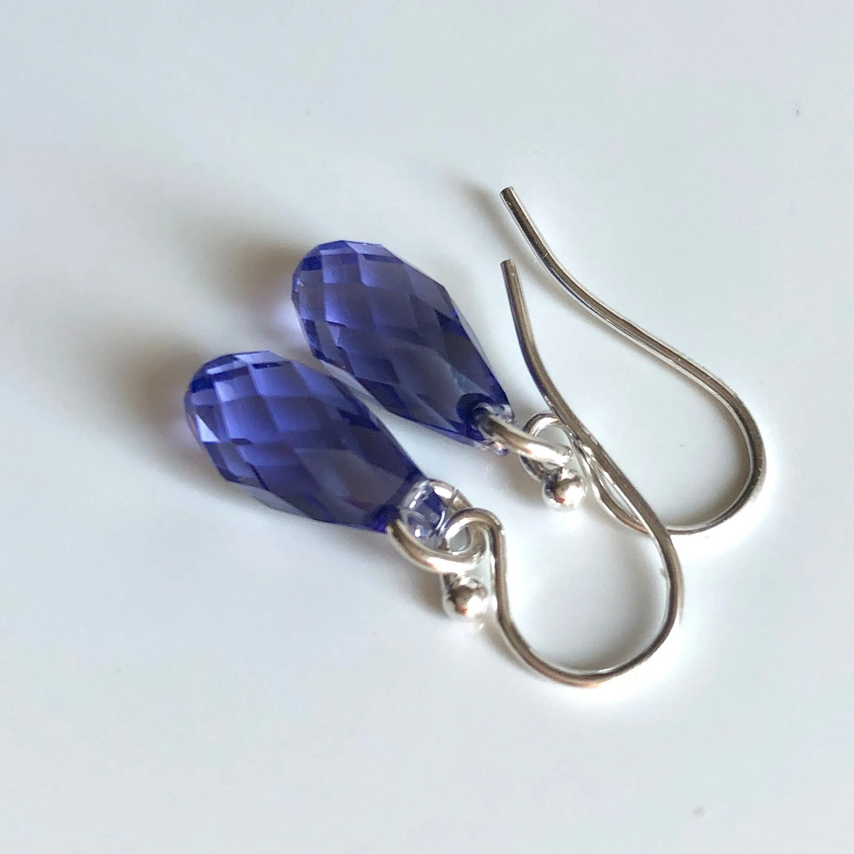 teardrop earrings - tanzanite