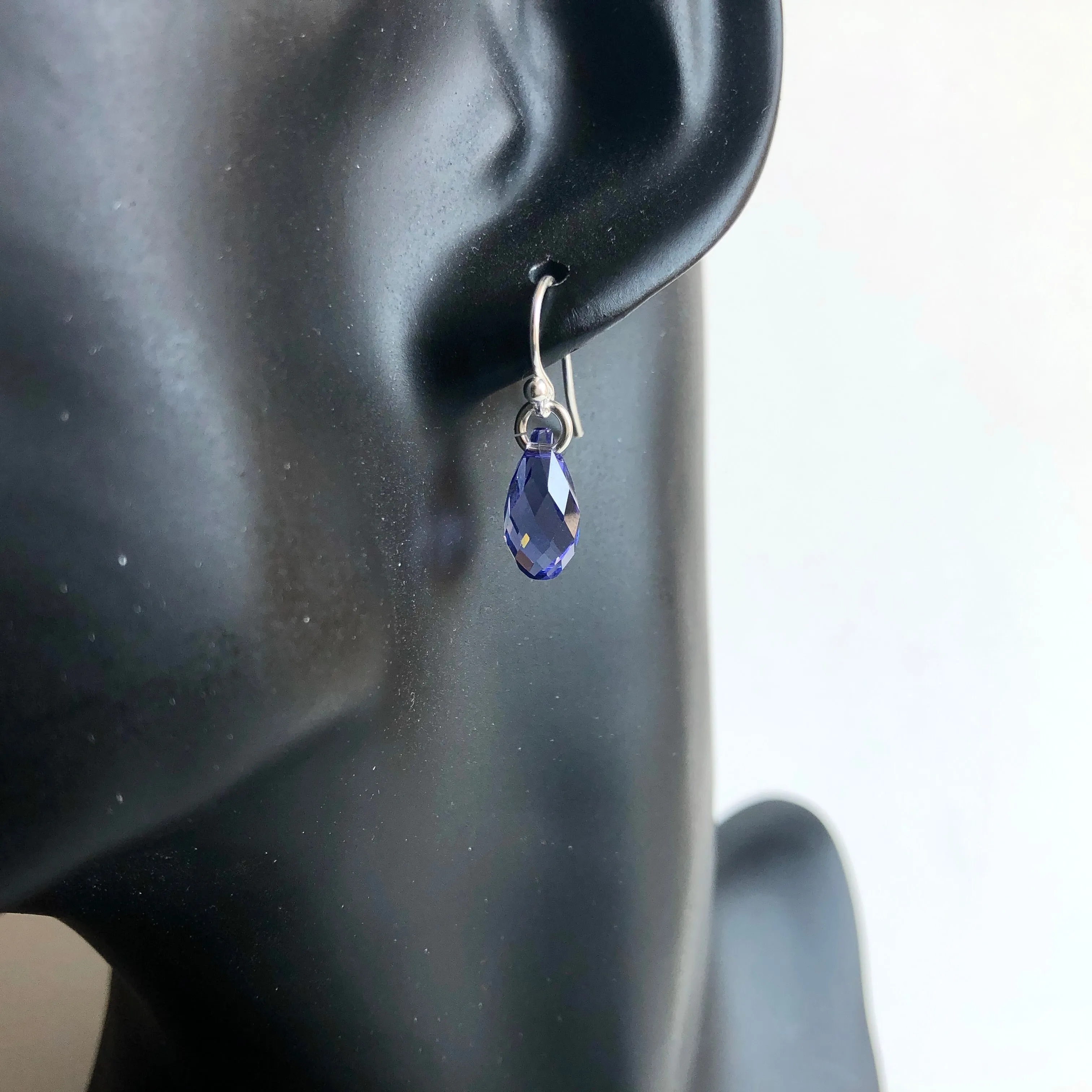 teardrop earrings - tanzanite