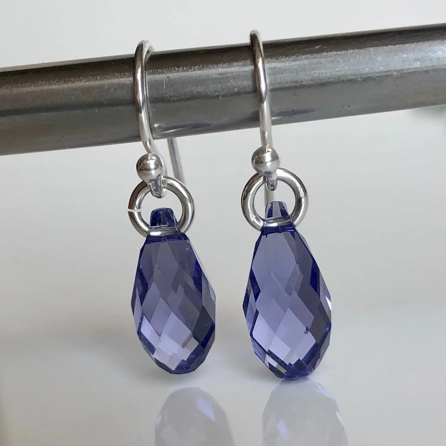 teardrop earrings - tanzanite