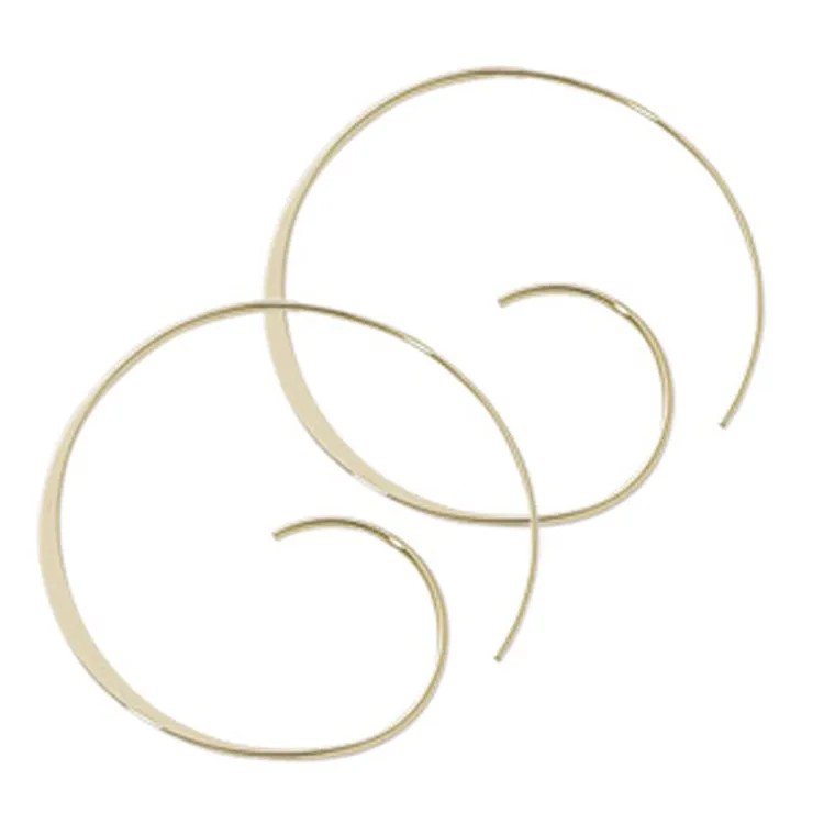 Threader Hoop Earrings, 14Kt