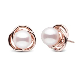 Trilogy Collection White Akoya Pearl Earrings