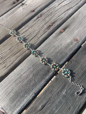 Turquoise Cluster Choker Necklace