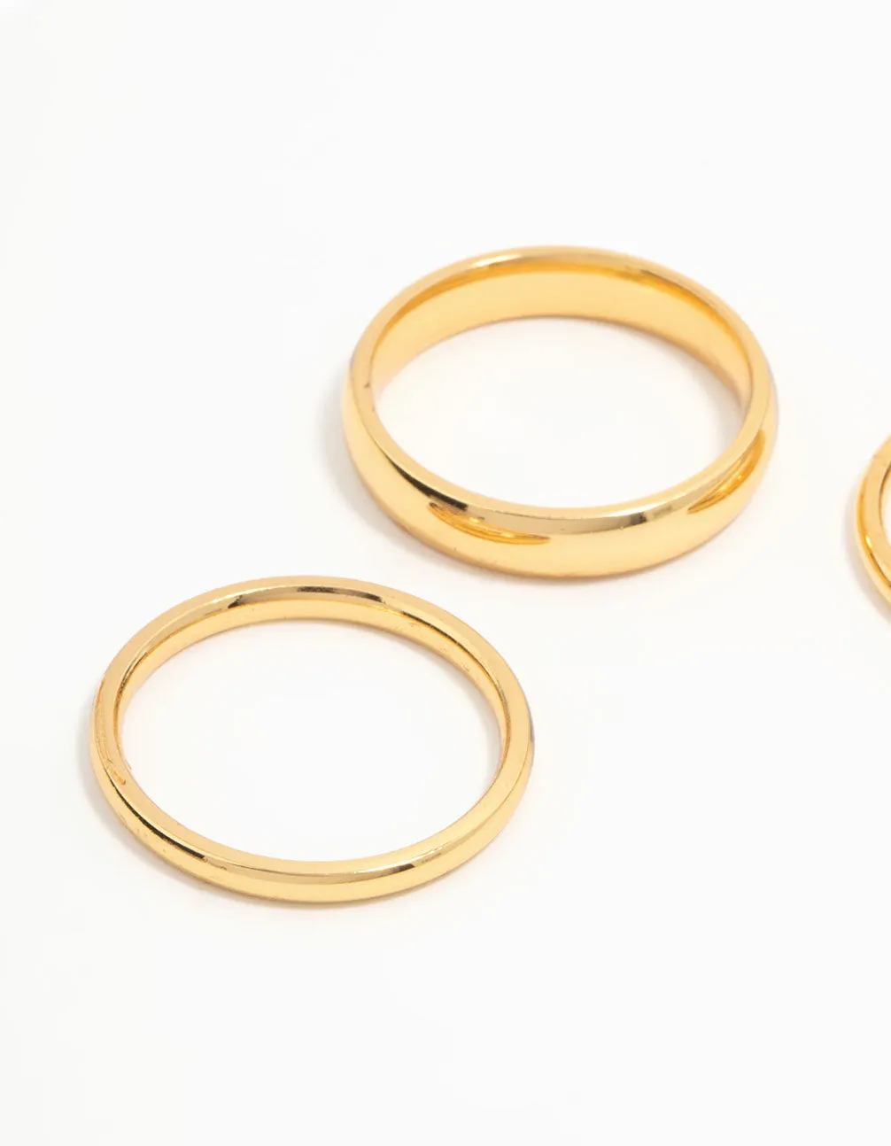 Waterproof  Gold Plated Stainless Steel Fanned Stacking Rings 3-Pack