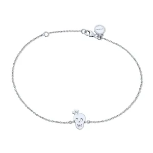 Whimsical Anklet Ankle Bracelet Heart Eyes Pirate Charm Skull Sterling Silver