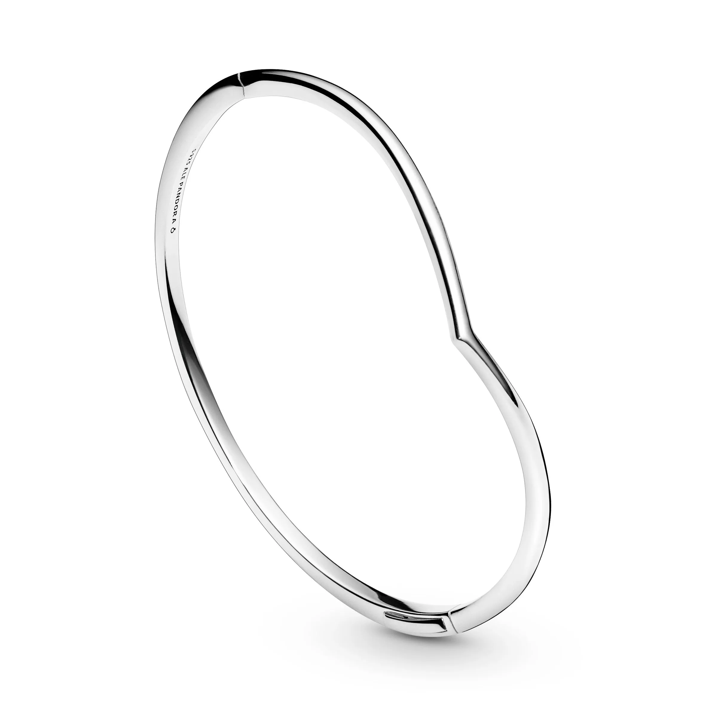 Wishbone silver bangle