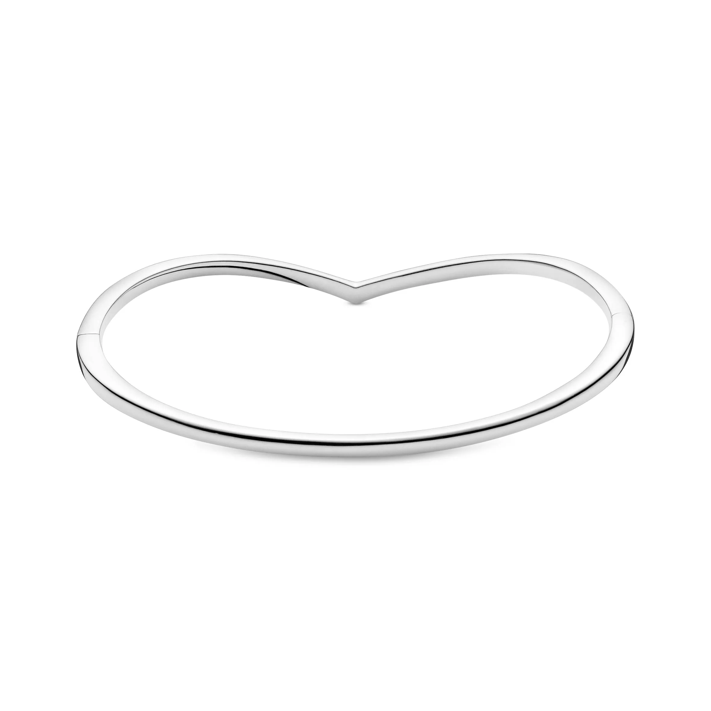 Wishbone silver bangle