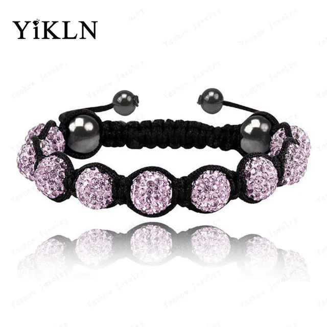 YiKLN Shamballa Jewelry Bracelets For Women New Shamballa Bracelet 10mm Micro Pave CZ Disco Ball Beads Shamballa Bangles SHBR21