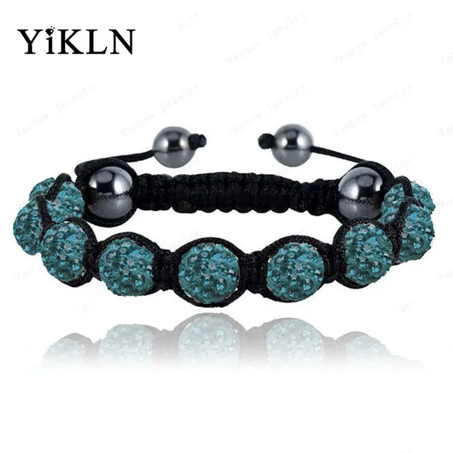 YiKLN Shamballa Jewelry Bracelets For Women New Shamballa Bracelet 10mm Micro Pave CZ Disco Ball Beads Shamballa Bangles SHBR21