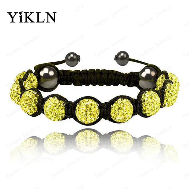 YiKLN Shamballa Jewelry Bracelets For Women New Shamballa Bracelet 10mm Micro Pave CZ Disco Ball Beads Shamballa Bangles SHBR21